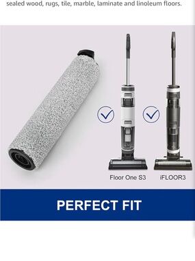 Replacement Roller Brush for Tineco iFloor - Gray (2 Pack)
